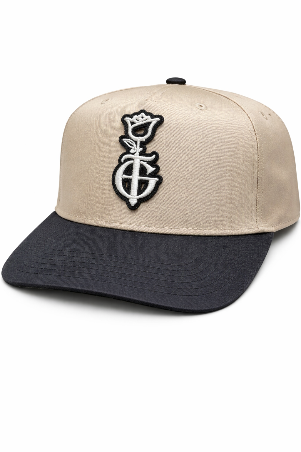 GENTE FINA Rose Monogram Baseball Hat