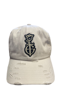 GENTE FINA ROSE MONOGRAM DISTRESSED CAP
