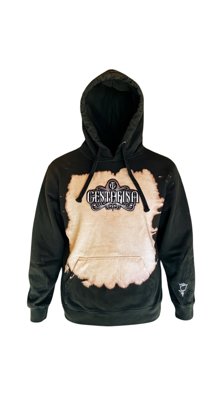 GENTE FINA Chenille Patch Embroidered Hoodie Sweater